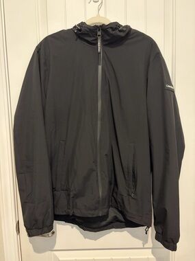 Calvin Klein Men's Black Hooded Windbreaker Jacket